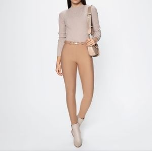 Studio F mocha leggings with buckle Size 2